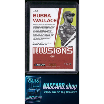 2020 Donruss #IL8 Bubba Wallace Optic Illusions Signatures Holo #/99
