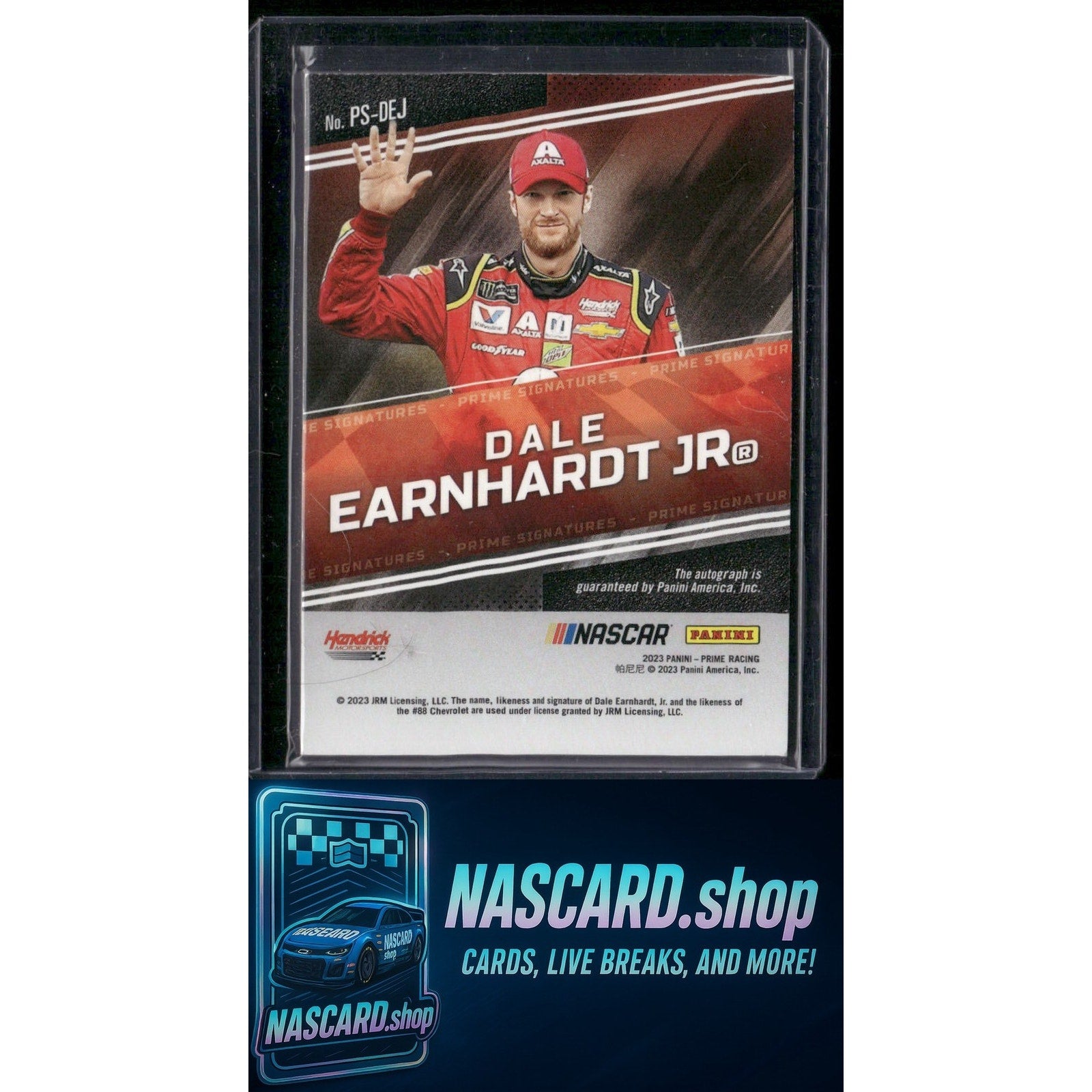 2023 Panini Prime #PS-DEJ Dale Earnhardt Jr Prime Signatures Holo Silver #08/10 - NASCARD.shop
