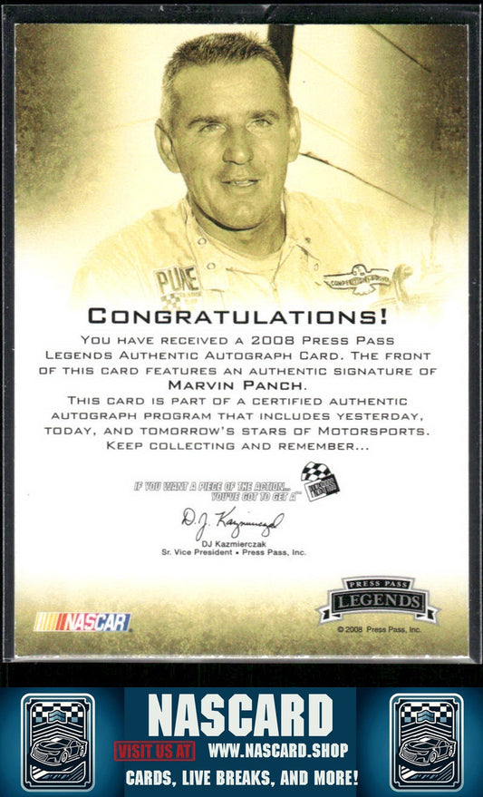 2008 Press Pass Authentic Autographs Marvin Panch / 20
