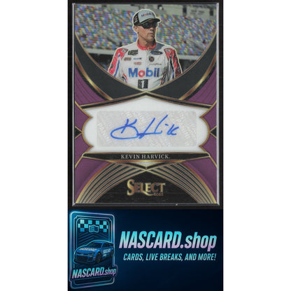 2025 Panini Select #LS-KHK Kevin Harvick Legendary Signatures Purple Prizms #/49