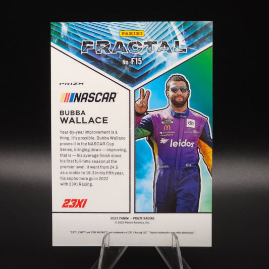 2023 Panini Prizm - Fractal Bubba Wallace #F15 White Sparkle Prizm