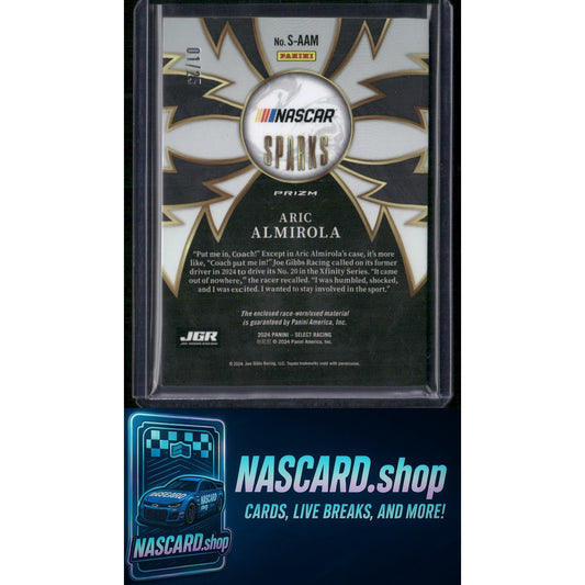 2024 Panini Select #S-AAM Aric Almirola Sparks Tie-Dye Prizms #/25