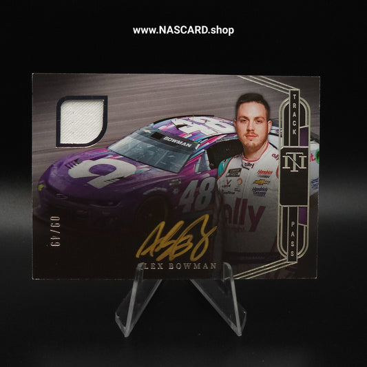 2023 National Treasures Track Pass Material Signatures Silver Alex Bowman /49