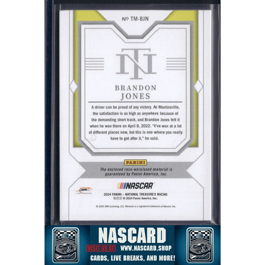 2024 Panini National Treasures #TM-BJN Brandon Jones Timeline Materials #/99