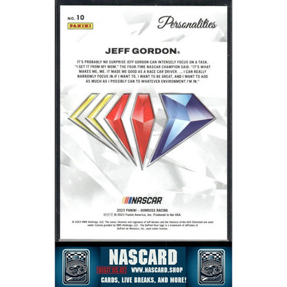 2022 Panini Donruss NASCAR 75th Anniversary Personalities Jeff Gordon 24/75