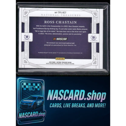2023 Panini National Treasures Ross Chastain Track Pass Material Signatures #/99