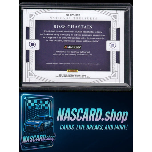 2023 Panini National Treasures Ross Chastain Track Pass Material Signatures #/99