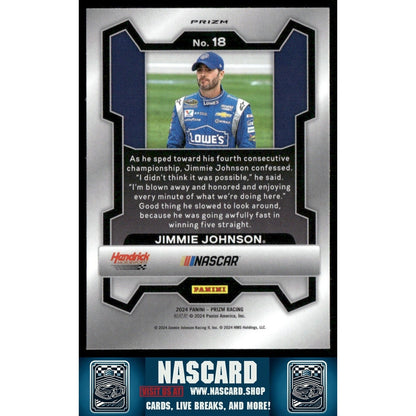 2024 Panini Prizm - Jimmie Johnson #18 White Sparkle Prizm - NASCARD.shop