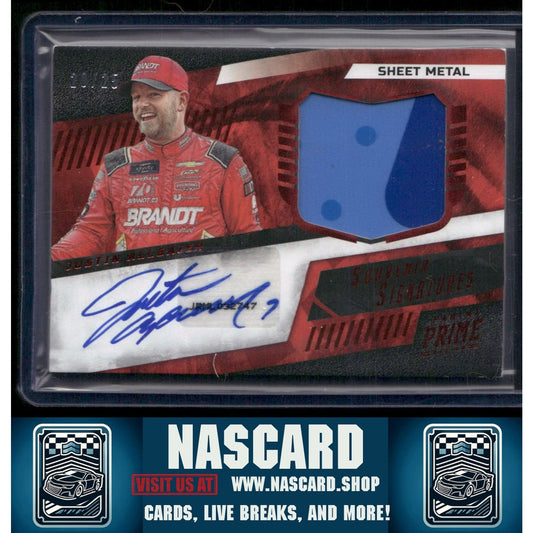 2023 Prime Souvenir Signatures Sheet Metal #SSF-JA Justin Allgaier #/25