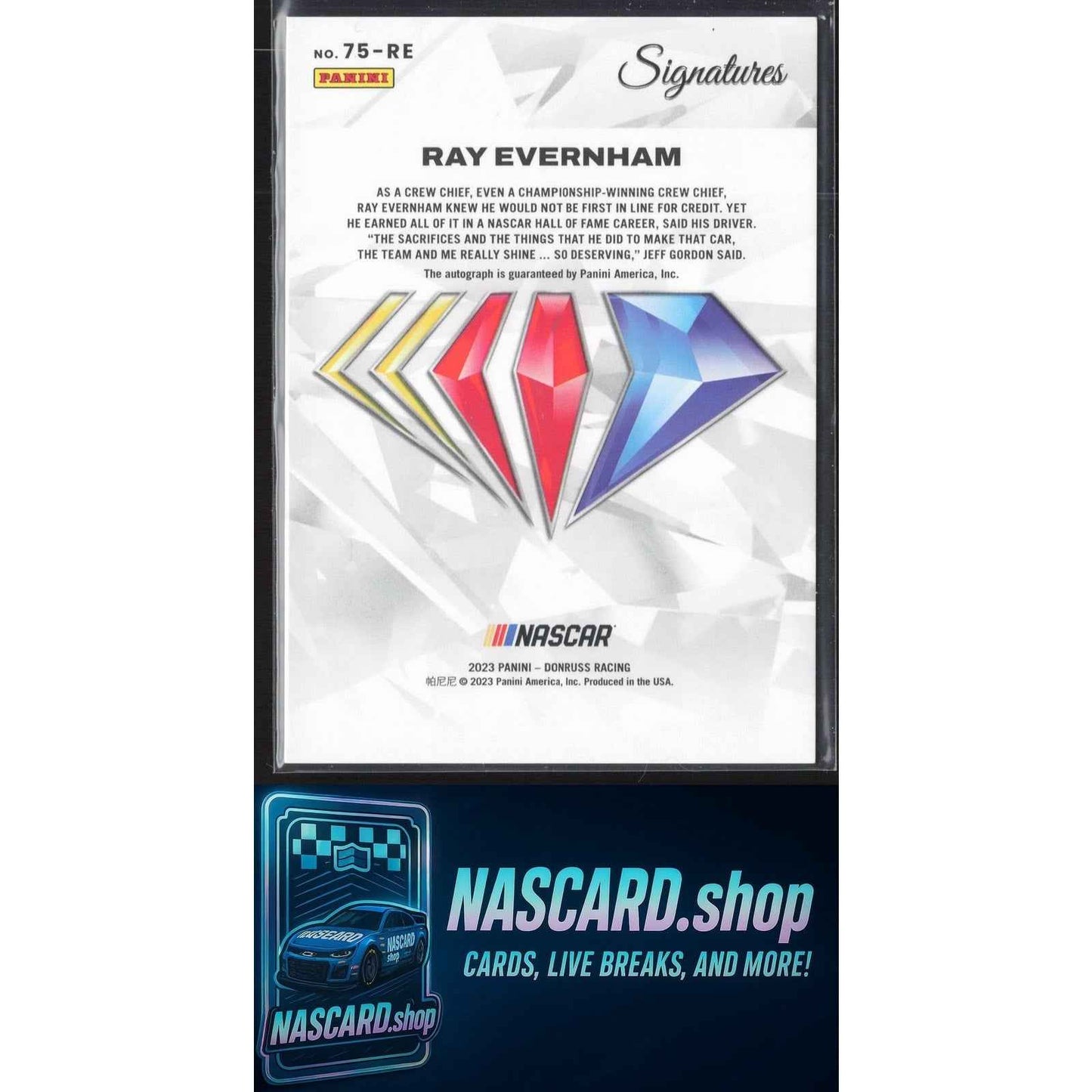 2023 National Treasures Ray Evernham NASCAR 75th Anniversary Signatures Holo /75