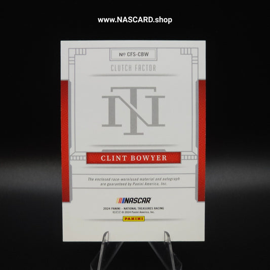 2024 National Treasures Clutch Factor Holo Gold Clint Bowyer 05/10 - NASCARD.shop