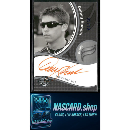 2009 Wheels Special Ink Draft Denny Hamlin Blue #/10 - NASCARD.shop