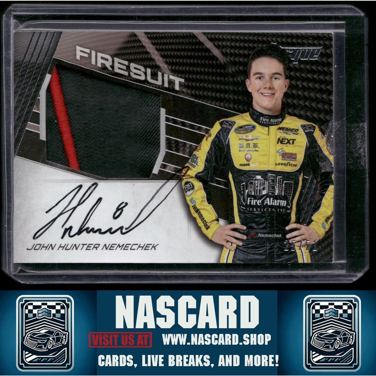 2017 Panini Torque #JFS-JN John Hunter Nemechek Jumbo Firesuit Signatures - NASCARD.shop