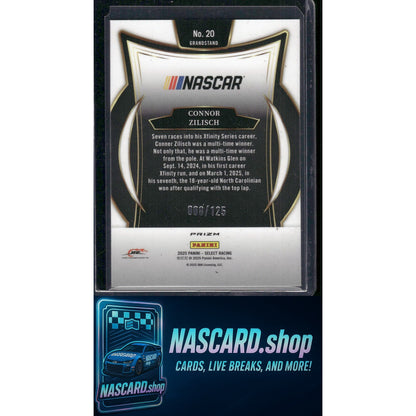 2025 Panini Select Grandstand #20 Connor Zilisch Red Prizms #/125