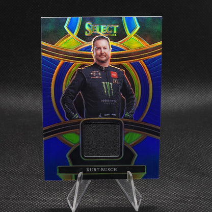 2024 Panini Select Racing Selective Swatches Blue Prizm #SS-KUB Kurt Busch 07/35 - NASCARD.shop