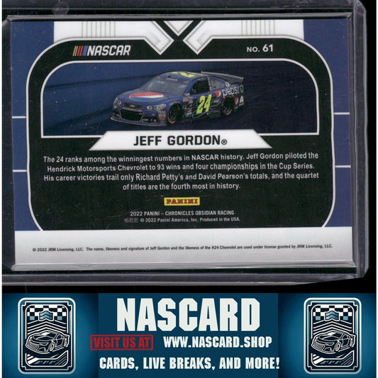 2022 Panini Chronicles #61 Jeff Gordon Obsidian - NASCARD.shop