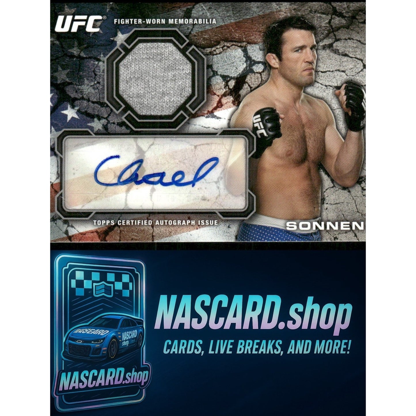 2013 Topps UFC Bloodlines Chael Sonnen Bloodlines Autographed Relics #/50 - NASCARD.shop