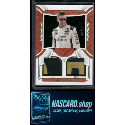 2023 National Treasures Carl Edwards Dual Race Used Tires Midnight Prime #/10