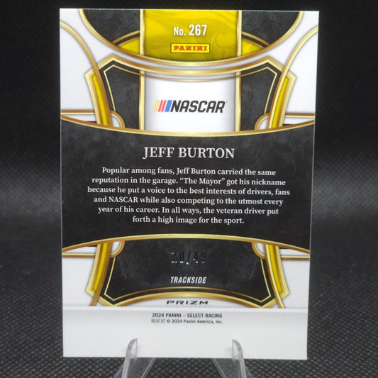 2024 Panini Select Racing Grandstand Black and Blue Prizm #267 Jeff Burton 20/49