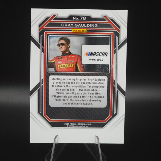 2023 Panini Prizm -White Sparkle Prizm #78 Gray Gaulding NASCARD.shop