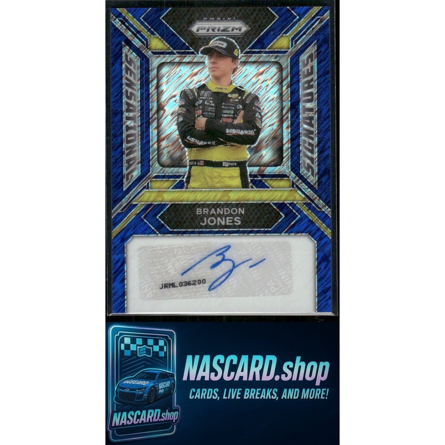 2024 Panini Prizm #SS-BJN Brandon Jones Sensational Signatures Blue Shimmer #/4