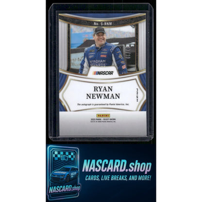 2025 Panini Select #S-RNM Ryan Newman Signatures Gold Prizms #/10