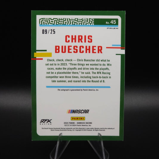 2024 Panini Donruss NASCAR - Chris Buescher #45 Optic Pandora Prizm Auto /25