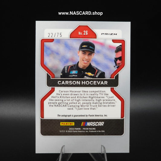 2022 Panini Prizm Racing - Disco Prizm Carson Hocevar #26 /75 (RC)