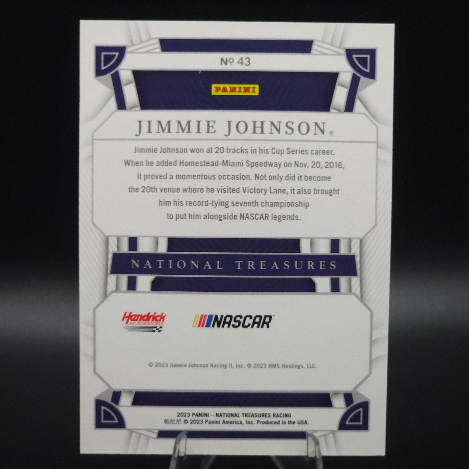 2023 National Treasures NASCAR Diamond Anniversary Jimmie Johnson Midnight /20 - NASCARD.shop