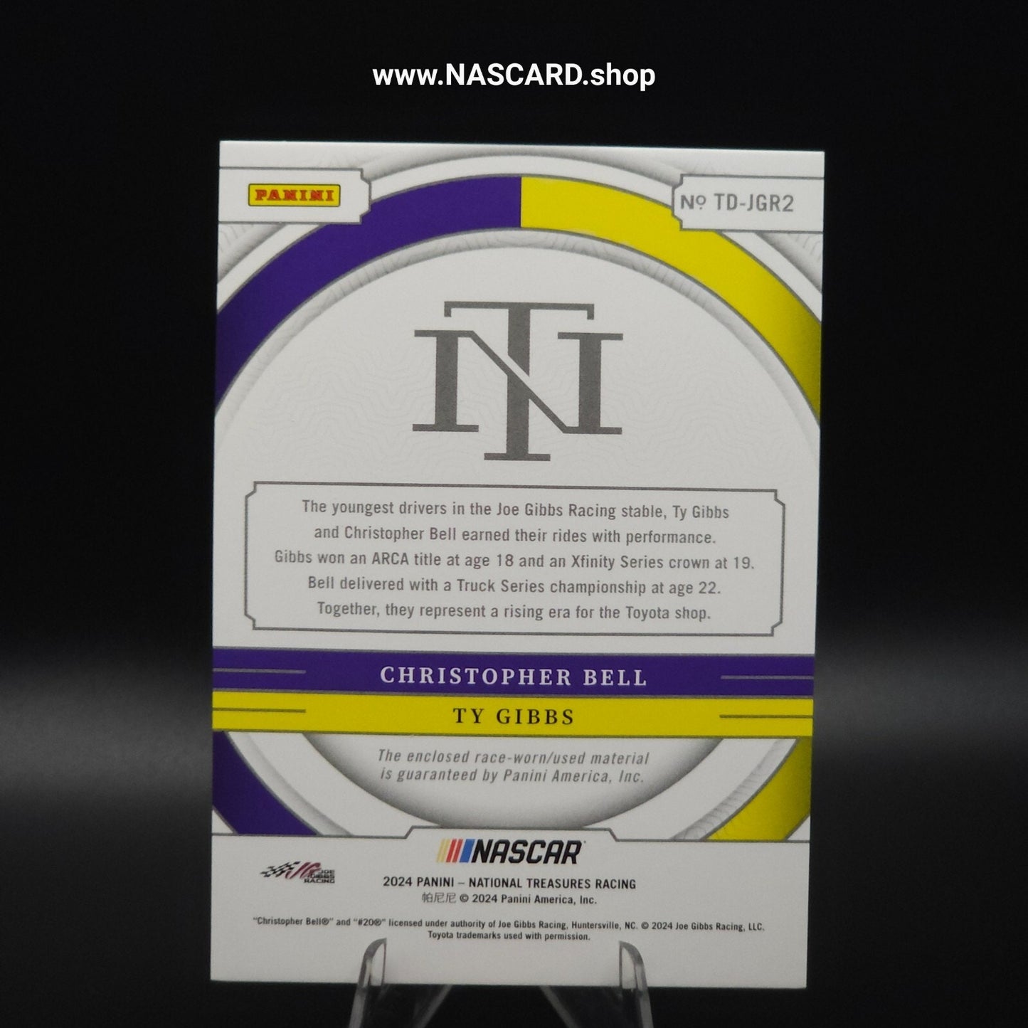 2024 Panini National Treasures Team Duals Christopher Bell Ty Gibbs /99