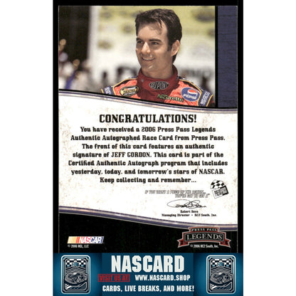 2006 Press Pass Legends #NNO Jeff Gordon Autographs Black #/50