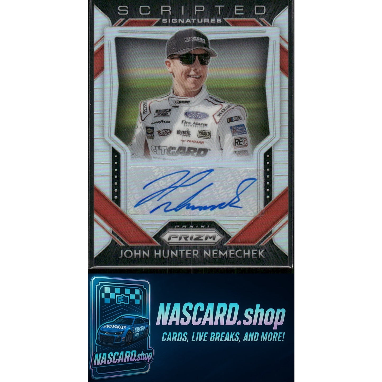 2020 Panini Prizm #SS-JH John Hunter Nemechek Scripted Signatures Prizm