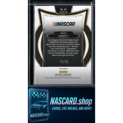 2025 Panini Select #24 Dale Jarrett Neon Green Prizms #/75