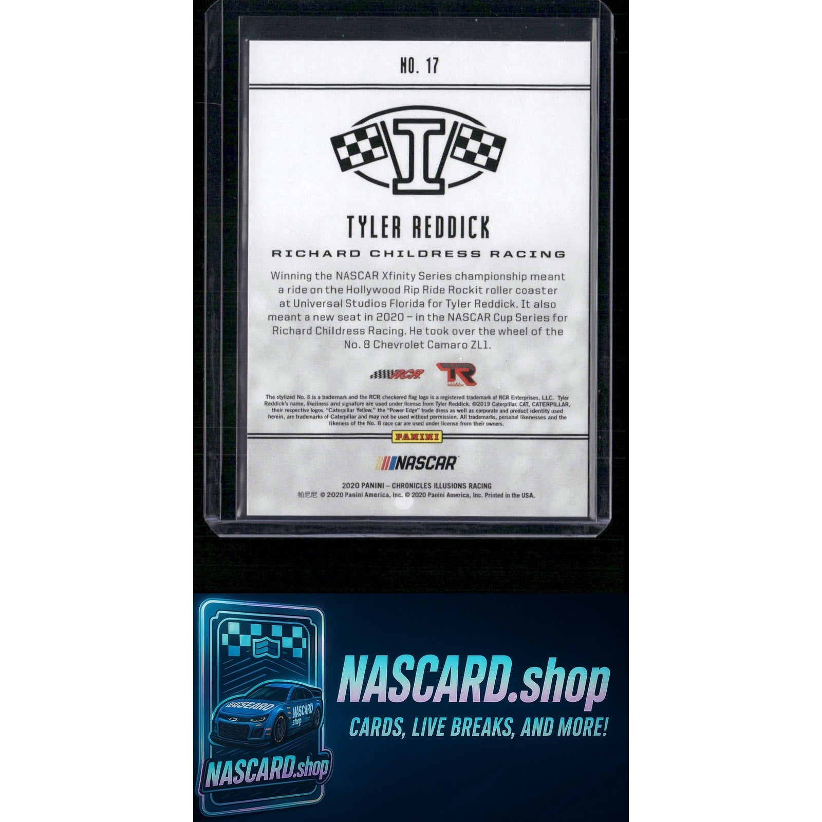 2020 Panini Chronicles #17 Tyler Reddick Illusions Blue #/199 - NASCARD.shop