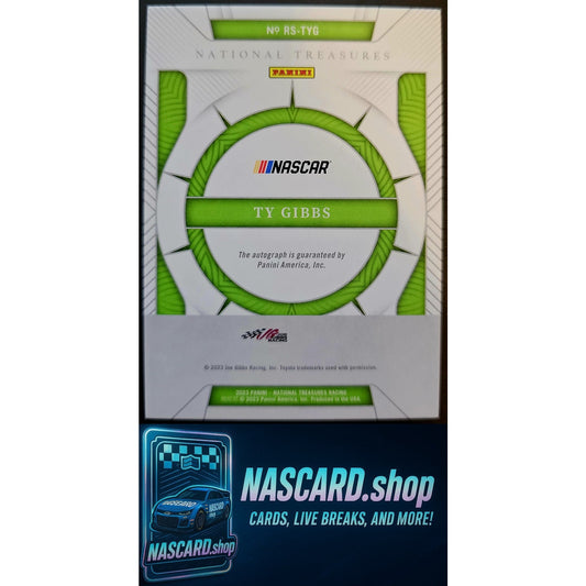 2023 Panini National Treasures #RS-TGB Ty Gibbs Rising Stars Holo Silver #/25