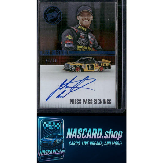 2015 Press Pass Cup Chase #PPS-JB2 Jeb Burton Press Pass Signings Blue #/99 - NASCARD.shop