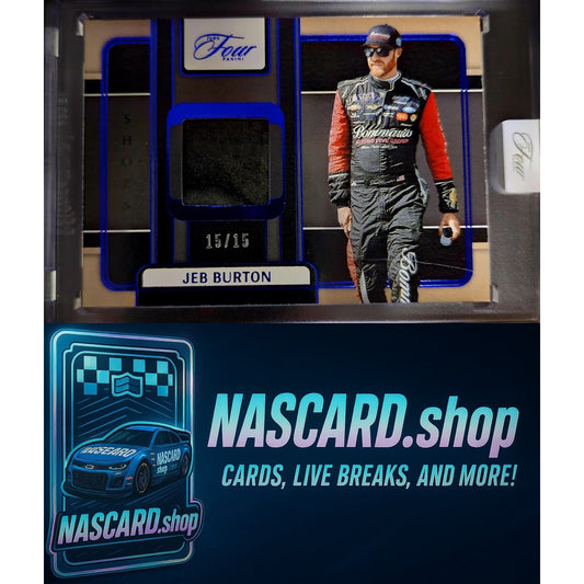 2025 Panini Turn Four Racing #SH-JEB Jeb Burton Shoes Blue #15/15