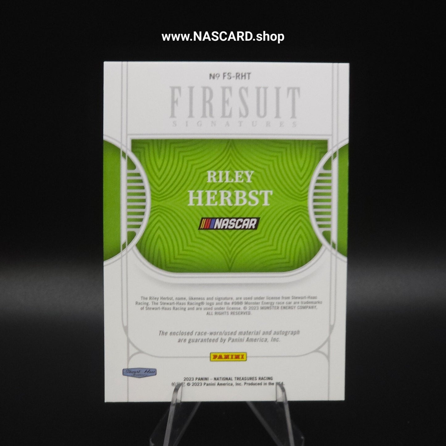2023 Panini National Treasures - Firesuit Signatures Riley Herbst /99