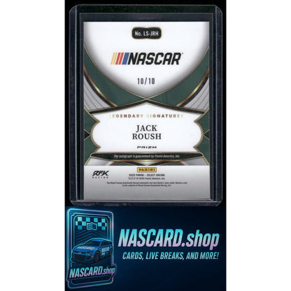 2025 Panini Select #LS-JRH Jack Roush Legendary Signatures Gold Prizms #10/10