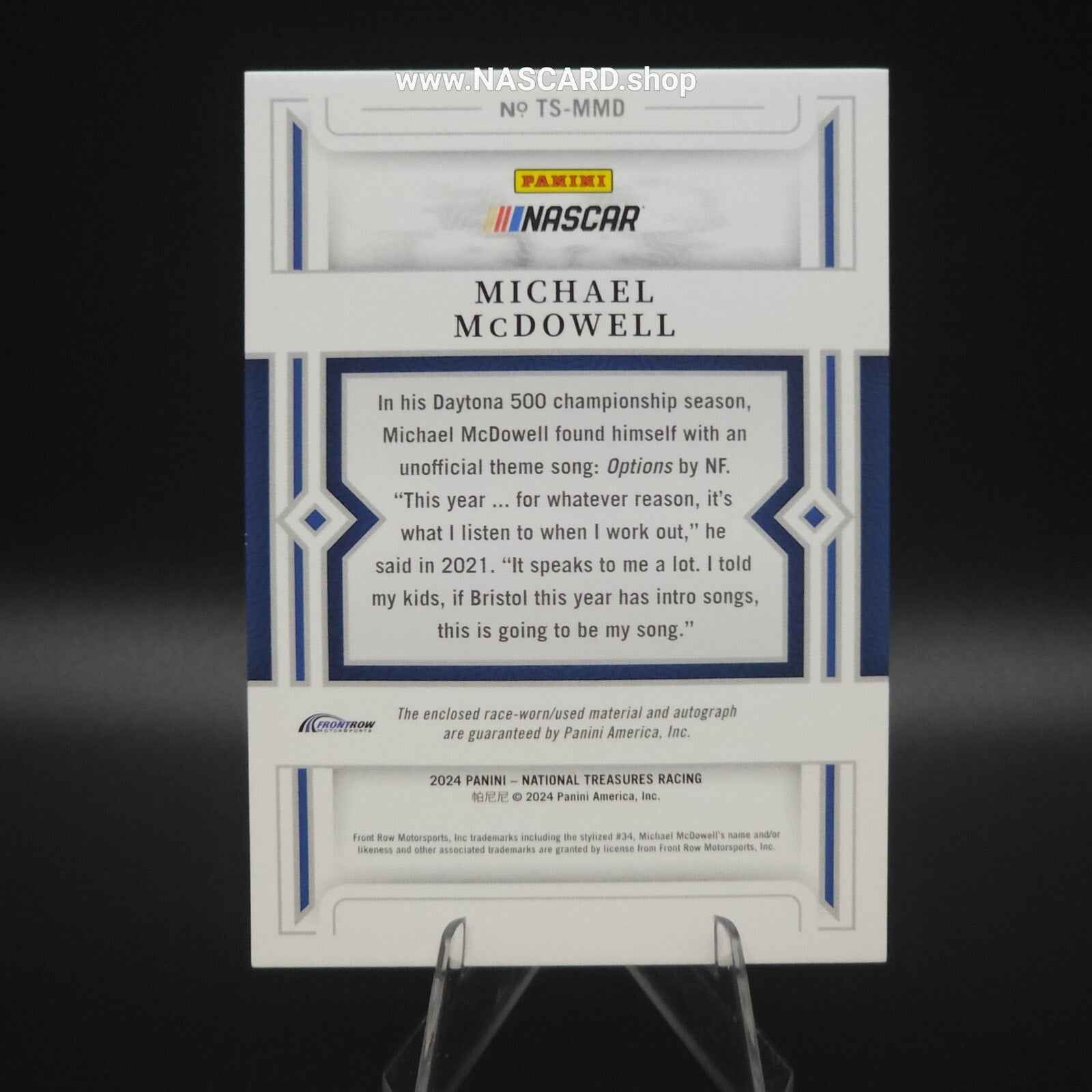 2024 Panini National Treasures Treasured Swatches Michael McDowell /99 - NASCARD.shop