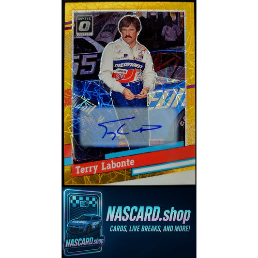 2024 Donruss #154 Terry Labonte Optic Signatures Gold Velocity #10/10
