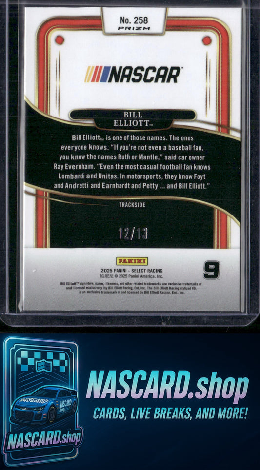 2025 Select Racing Bill Elliott Trackside Power Plaid Gold #/13