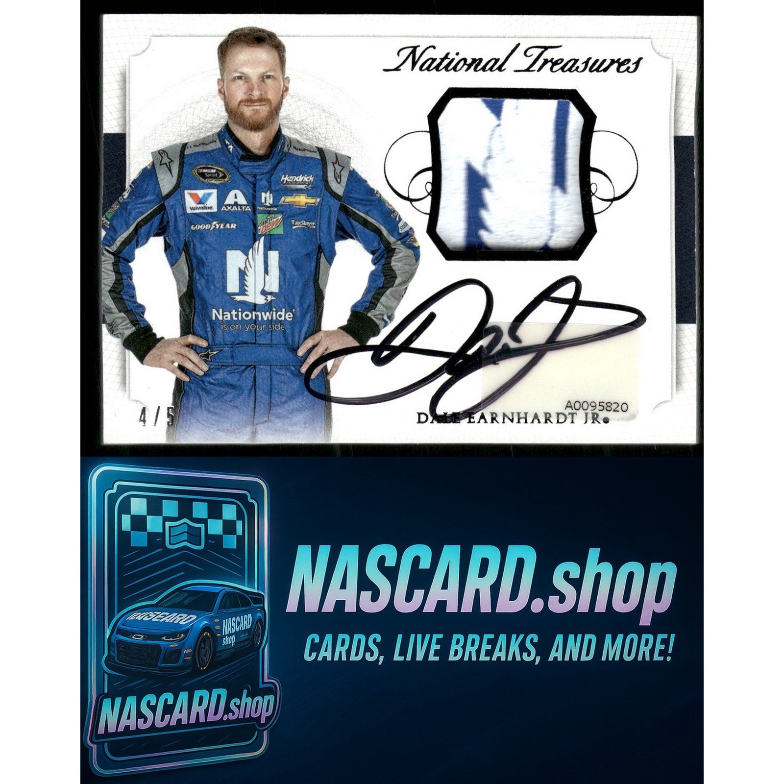 2016 National Treasures Dale Earnhardt Jr Signature Firesuit Materials #5/5 - NASCARD.shop