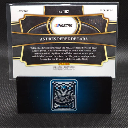 2024 Panini Select Racing Pit Road Maroon #192 Andres Perez De Lara RC 20/125 - NASCARD.shop