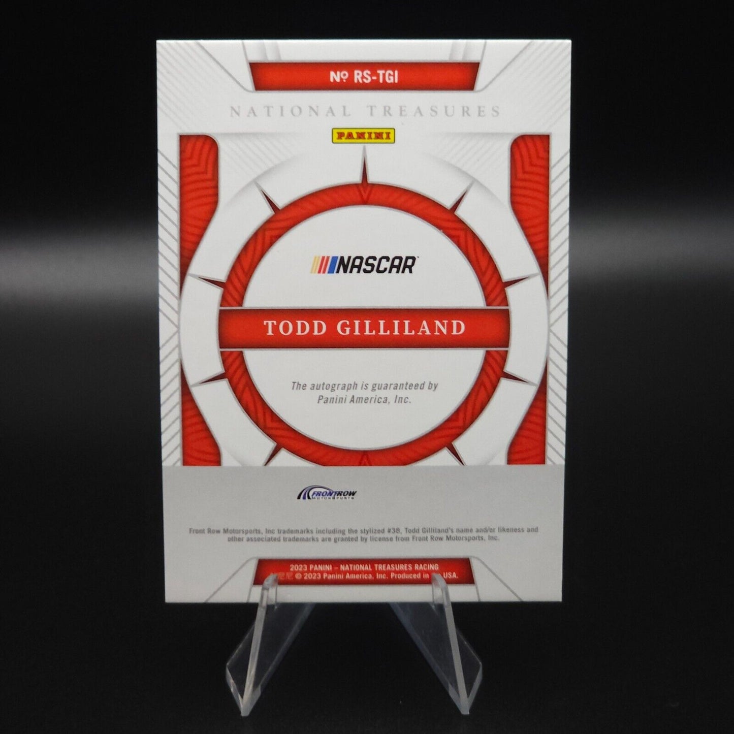 2023 National Treasures Rising Stars Holo Silver #RS-TGI Todd Gilliland /25