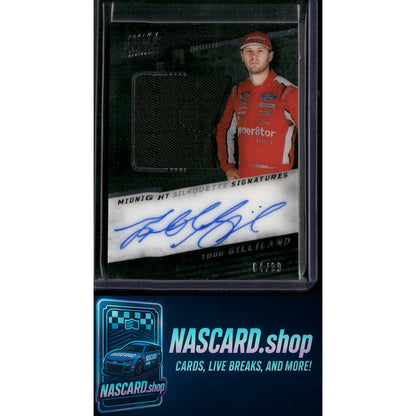 2023 Panini Prime #SIL-TGI Todd Gilliland Midnight Silhouette Signatures #/99 - NASCARD.shop