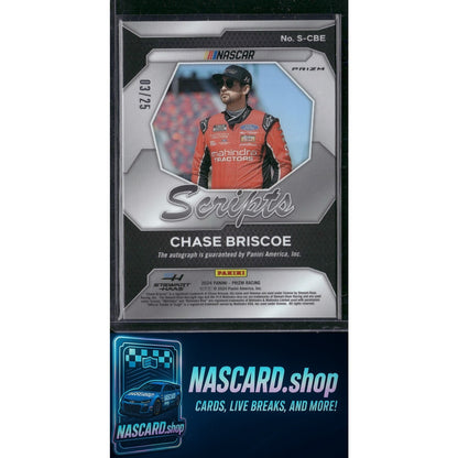 2024 Panini Prizm #S-CBE Chase Briscoe Scripts Mojo #/25 - NASCARD.shop