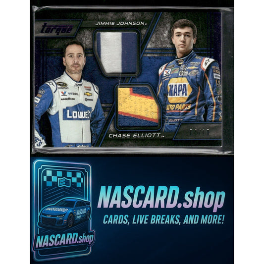 2016 Panini Torque Jimmie Johnson / Chase Elliott Pairings Materials Purple #/10 - NASCARD.shop