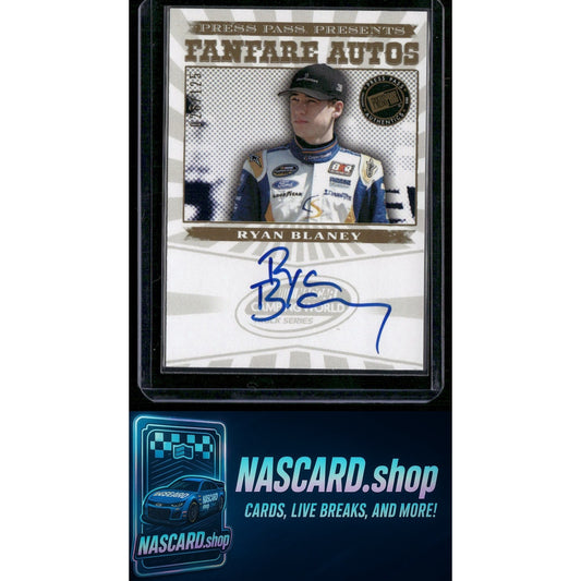 2013 Press Pass Fanfare #FFA-RB Ryan Blaney Autographs - Gold Series Logo #/125