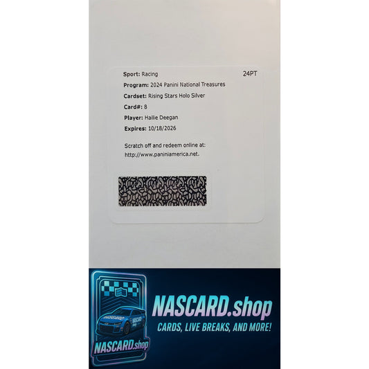 2024 Panini National Treasures Hailie Deegan Rising Stars Silver #/25 REDEMPTION